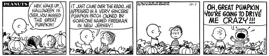 striscia Peanuts del 1 novembre 1961
